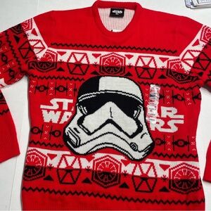 Star Wars Men’s Red and Black Crewneck Sweater. NWT. Size XL
